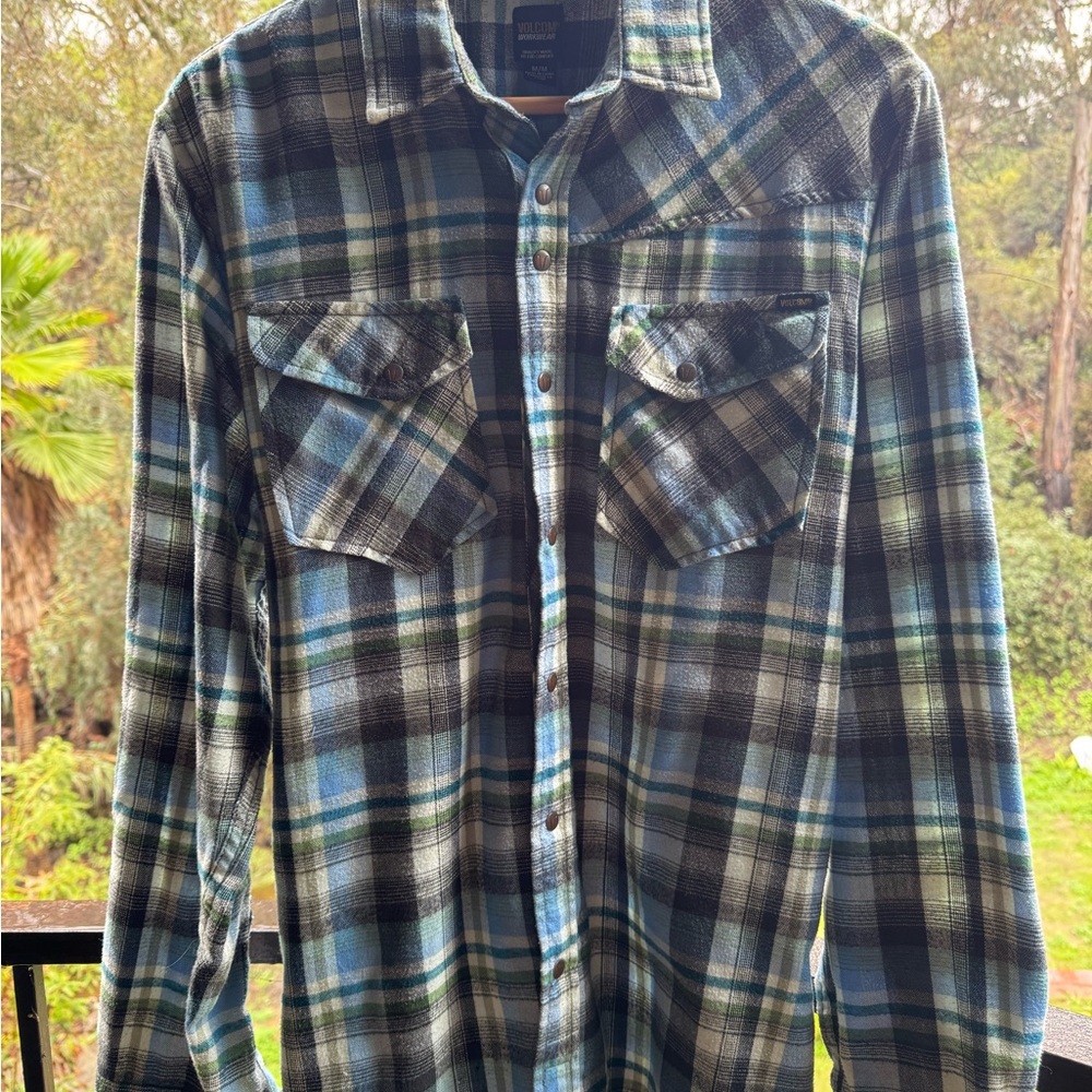 Volcom Workwear Blue/Grey Flannel Size Medium